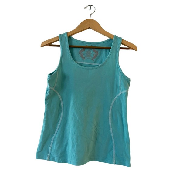 Danskin Now Womens Active Tank Top Size L 12/14 Teal Aqua Blue Athletic Workout - Picture 1 of 7
